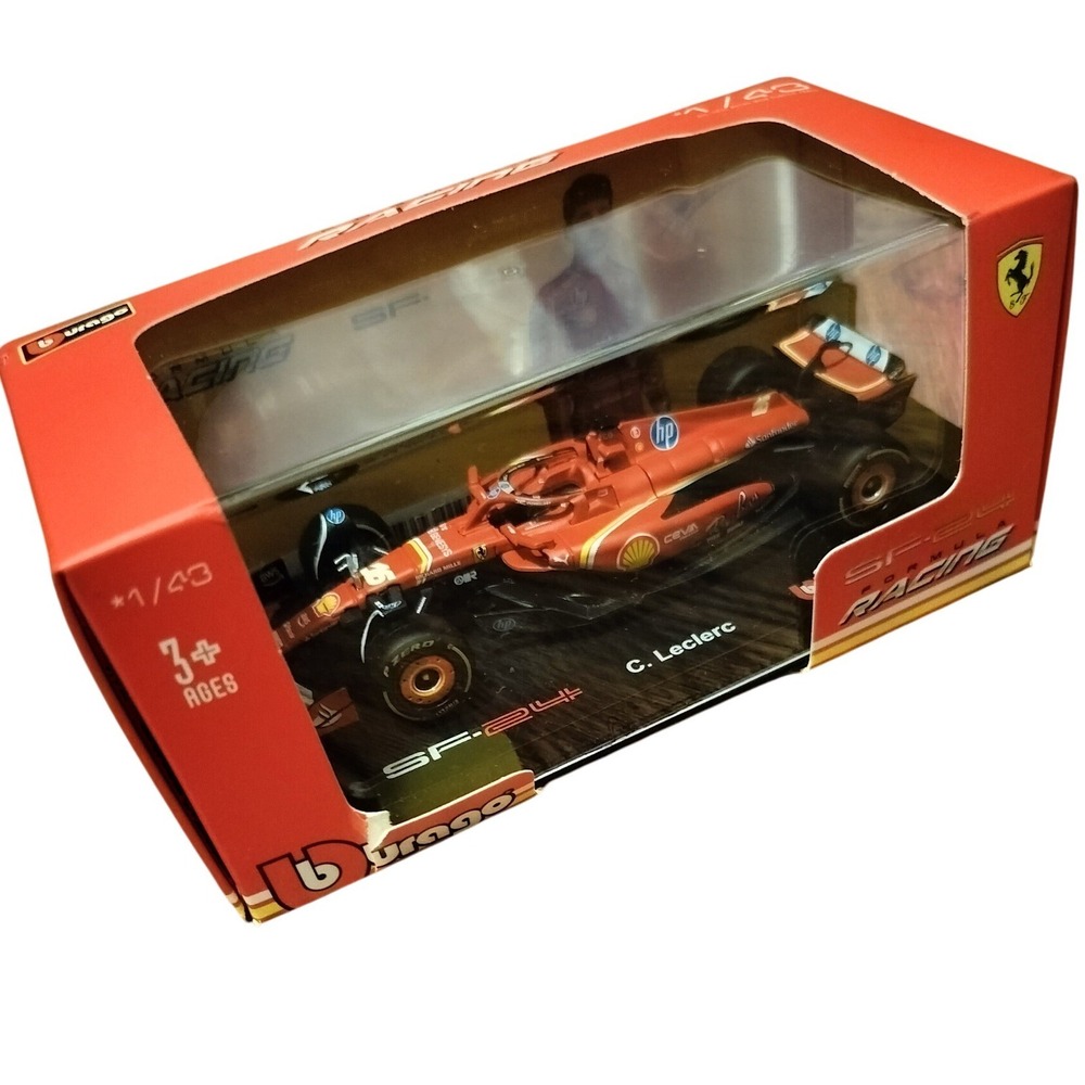 NIB Bburago Ferrari SF 24 Driver C Leclerc‎ 1 43 Scale Diecast Model Car Red